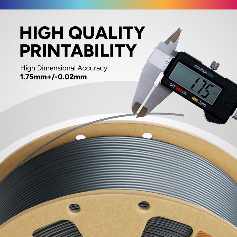 OVERTURE 2KG Bundle PLA Filament 1.75mm, Neatly Wound 3D Printer Filament 2 Pack 1kg Spool (2.2lbs), Dimensional Accuracy +/- 0.02 mm, Fit Most FDM 3D Printers (Space Gray 2-Pack) - Image 3